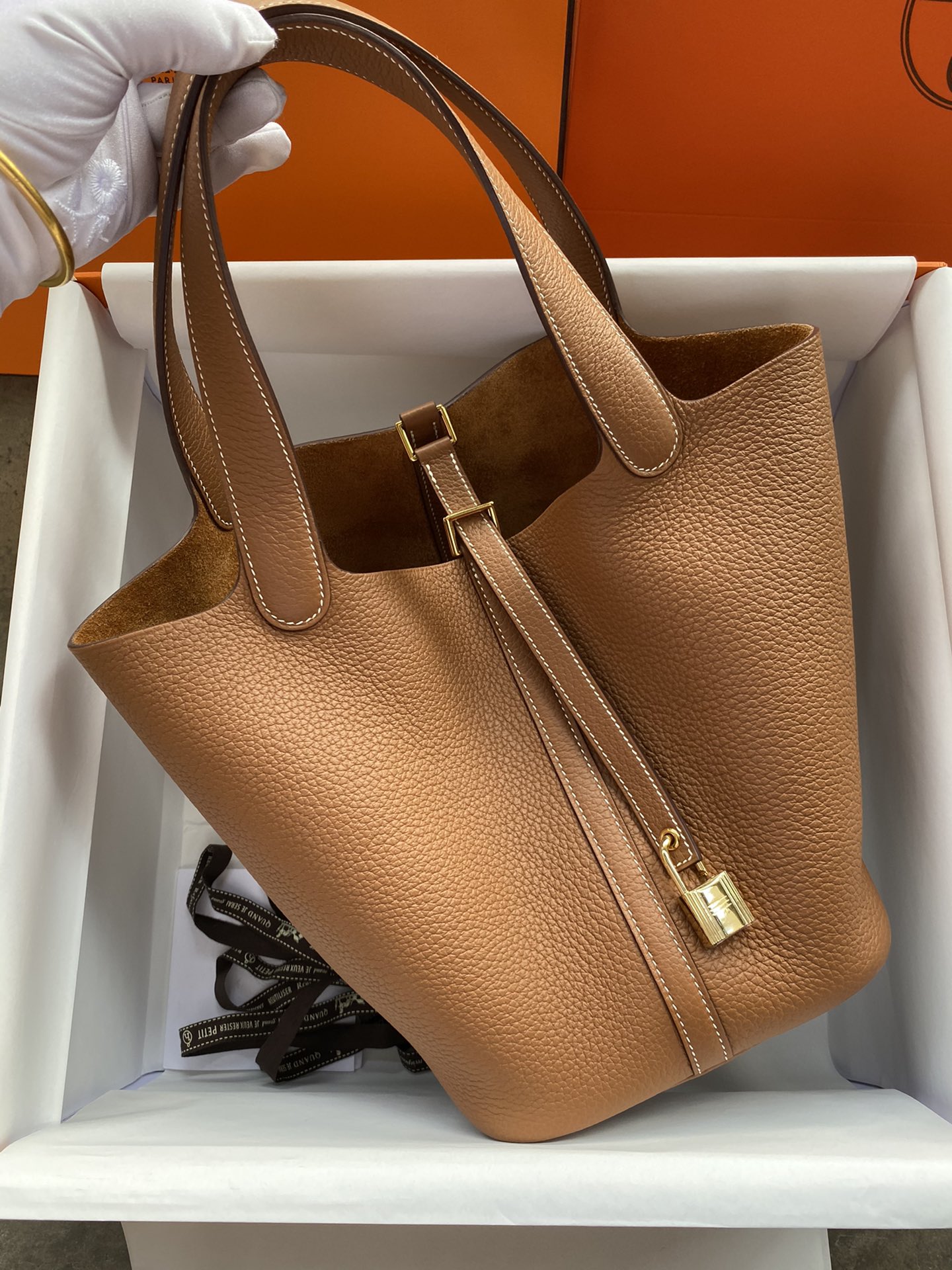 Hermes Picotin Lock 22 Bag In Brown Clemence Leather